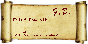 Filyó Dominik névjegykártya